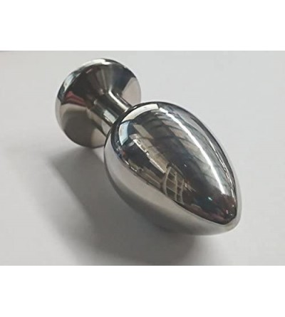 Anal Sex Toys Medium Sized Steel Butt Plug- Slick and Classy Anal Sex Gear with Coloured Gem Base- Unisex Toy with Ruby Gem B...