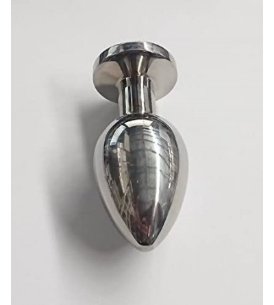 Anal Sex Toys Medium Sized Steel Butt Plug- Slick and Classy Anal Sex Gear with Coloured Gem Base- Unisex Toy with Ruby Gem B...
