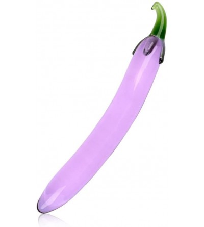 Anal Sex Toys 5Types Vegetable and Fruit Shape Crystal Dildo Glass Butt Plug Cute Novelty Adult Sex Toys (Purple-Eggplant) - ...