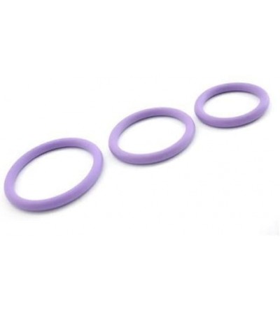 Penis Rings Nitrile Cock Ring- Purple- 3-Pack - Purple - CZ113KWXZO5 $22.28