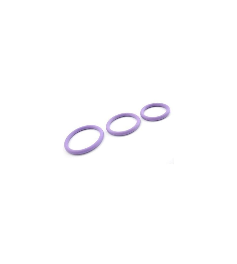 Penis Rings Nitrile Cock Ring- Purple- 3-Pack - Purple - CZ113KWXZO5 $6.95