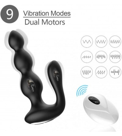 Anal Sex Toys Vibrating Anal Beads with 2 Powerful Motors & 9 Vibration Frequency Wireless Remote Control Anal Butt Plug USB ...