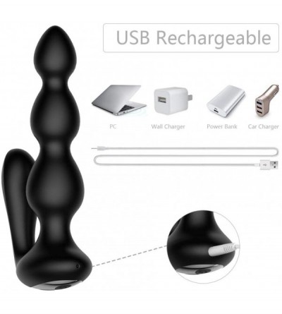 Anal Sex Toys Vibrating Anal Beads with 2 Powerful Motors & 9 Vibration Frequency Wireless Remote Control Anal Butt Plug USB ...