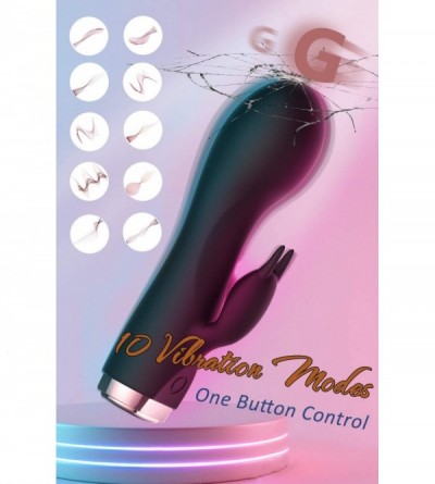 Vibrators Bullet Vibrator with Bunny Ear- Rechargeable Dual Motors Mini G-Spot Rabbit Vibrator Clitoris Stimulator with 10 Vi...