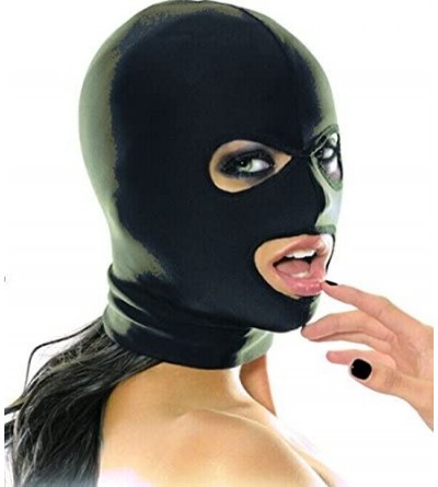 Restraints Strong Elastic Spandex Mask Hood with Open Eyes and Mouth Holes - Black 2 - CM127ILS4W1 $23.85
