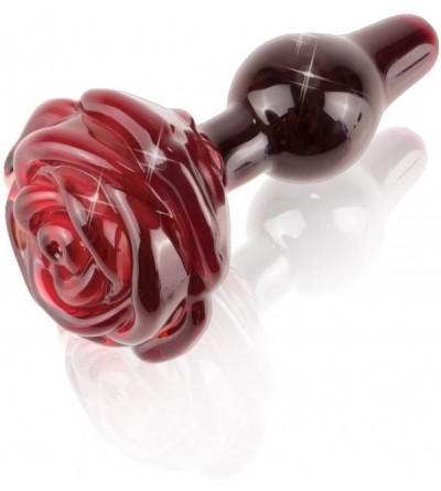 Anal Sex Toys Icicles No. 76 Anal Plug Massager Glass Rose Red - C818GH92LUK $68.31