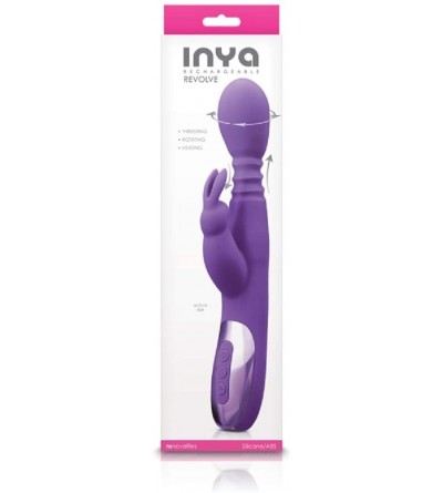 Vibrators Inya Revolve Revolving Thrusting and Heating Rabbit Vibe - Purple - Purple - C818WGR6U3S $104.51