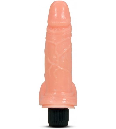 Vibrators 6" Realistic Petite Beginner Multi Speed Adjustable Vibrating Dildo Sex Toy for Women Men Anal Clitoral - Beige - C...