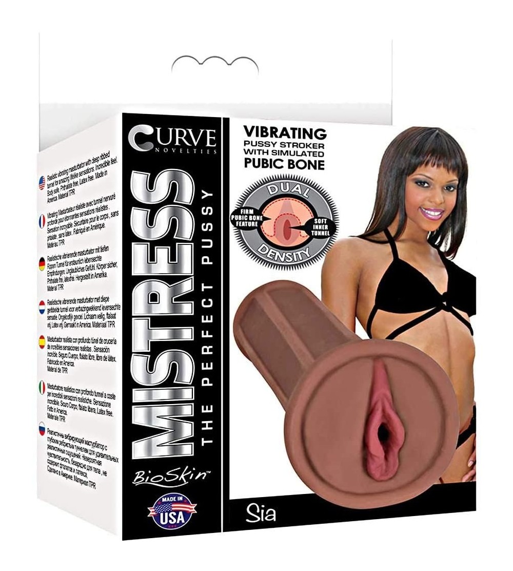 Sex Dolls Mistress Sia Bioskin Vibrating Pussy Stroker- Brown - Sia-dark - CQ18CIXO0EW $43.07