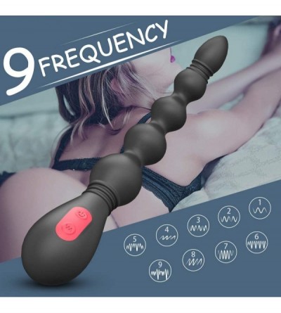Anal Sex Toys Anal Beads Vibrator Butt Plug- Soft Silicone Flexible Rechargeable Anal Plug with 9 Vibration Modes Gradual Des...