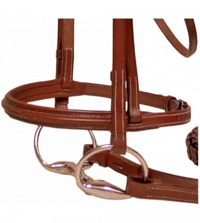 Chastity Devices Derby Originals Padded Raised Fancy Stitched Leather English Schooling Bridle with Laced Reins - Chestnut - ...