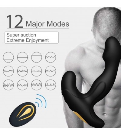 Vibrators Male Prostate Anal Vibrators Unisex Massager with 12 Stimulation Patterns and 2 Powerful Motors- Wireless Remote Vi...