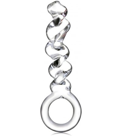 Dildos Swirl Glass Dildo Crystal Penis G-Spot Stimulator Anal Plug Female Masturbation - CL11RS70PGT $23.63