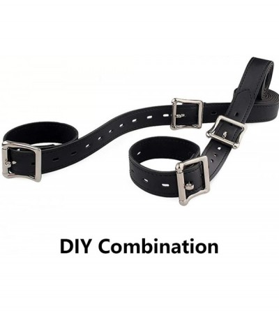 Restraints Adult SM Restraint Set Leather Belts-Sex Bed Bondage System for Couples-Wrist Cuffs-Thigh Cuffs-Ankle Cuffs-Adjust...