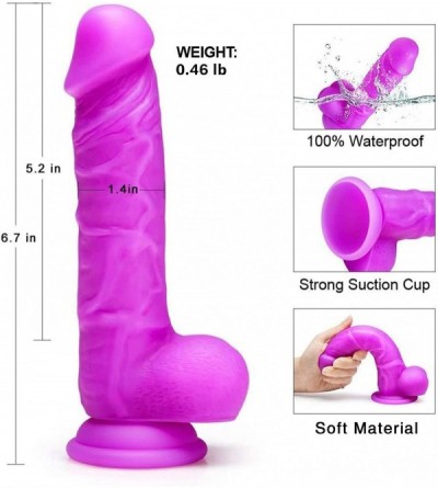 Dildos Realistic Ultra-soft Dildo for Beginners with Flared Suction Cup Base for Hands-free Play- Flexible Dildo with Curved ...