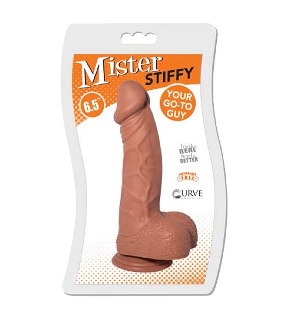 Dildos Mister Stiffy 6.5 Inch Dildo - Caramel with Free Bottle of Adult Toy Cleaner - C418CT2NQA5 $33.50