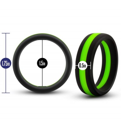 Penis Rings Performance Go Pro Silicone Cock Ring- Soft- Stretchy- Sex Toy for Men- Sex Toy for Couples - Black/Green/Black -...