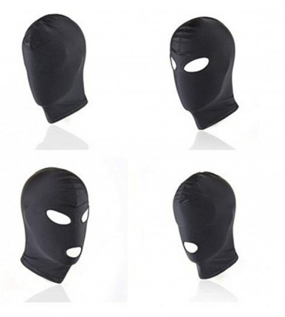 Blindfolds Unisex Blindfold Hood Face Cover Breathable Headgear Spandex Cosplay Masks - Open Mouth Only - CB19024IYK2 $12.91