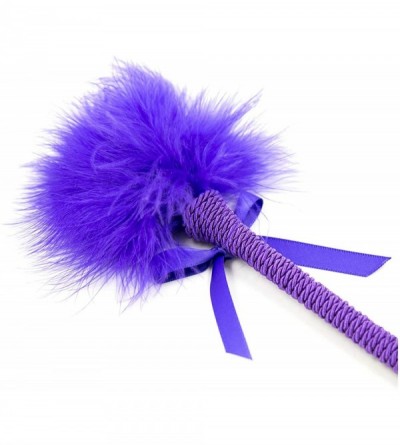 Paddles, Whips & Ticklers Fetish Feathers Teasing Toys Ostrich Feather Wrapped Rope Pole Props - Purple - CJ18X06OATE $14.92