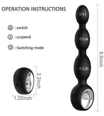 Anal Sex Toys Vibrating Anal Beads- Butt Plug with Graduated Beads Wireless Remote Control 12 Vibration Modes Unisex Waterpro...