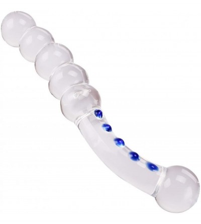 Anal Sex Toys Crystal Glass Plump Beads Style Sex Tease Insert Pleasure Wand Dildo Penis - CL128Q3DZ1Z $10.84