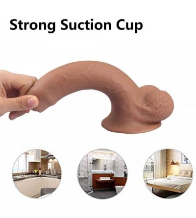 Dildos Realistic Dildo with Suction Cup Base for Hands-Free Play- 8inch Uncut Dual Layered Silicone G-Spot Anal Dildos-Adult ...